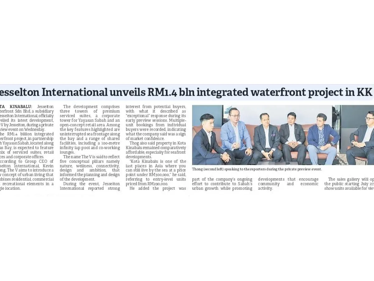 Newspaper edition - Borneo Post - The Unveiling of The V-use